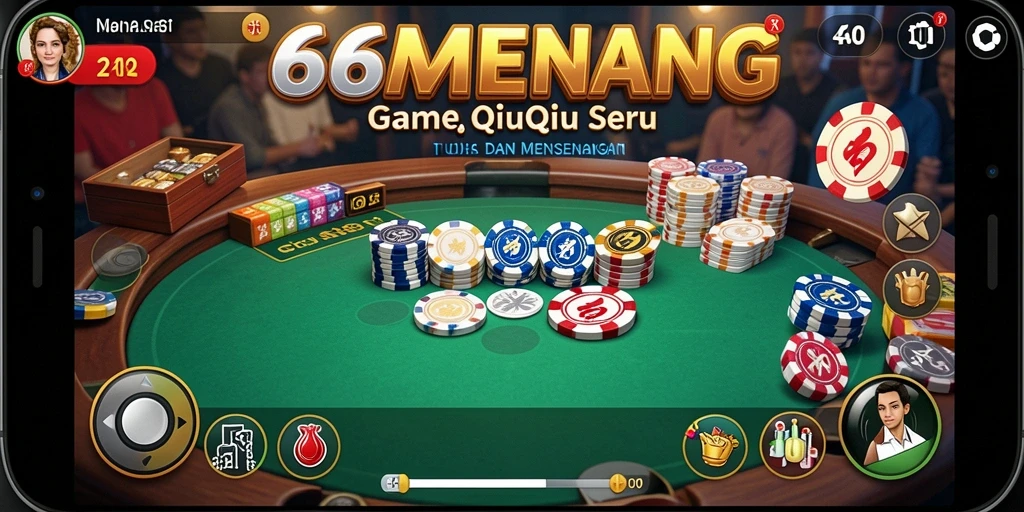Tampilan gameplay seru dari 66MENANG yang menampilkan QiuQiu.
