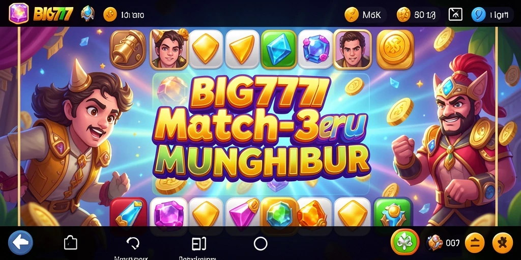 Screenshot gameplay BIG777 dengan aksi Match-3 yang menegangkan.