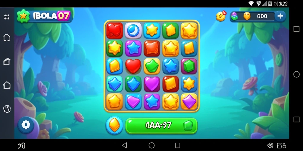 Gameplay seru BOLA07 dengan bola warna-warni yang mencolok.