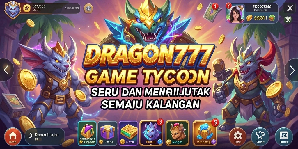 Tampilan gameplay seru dari DRAGON777 dengan elemen Tycoon yang mendebarkan.