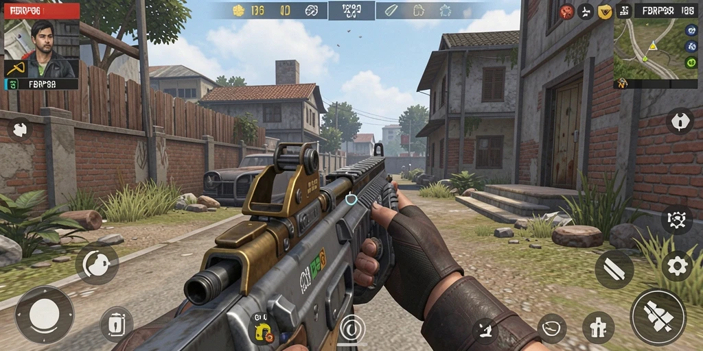 Tampilan gameplay seru dari FBRP88 yang menampilkan aksi tembak-menembak.