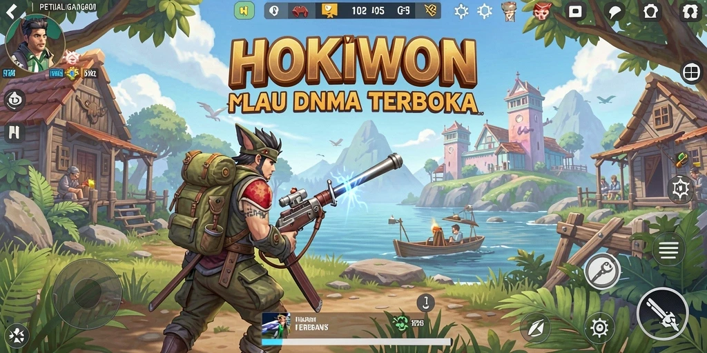 Tampilan gameplay HOKIWON yang menakjubkan dengan dunia terbuka.