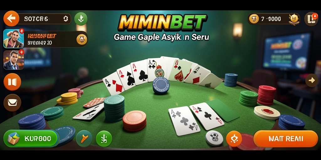 Tampilan menarik dari gameplay Gaple di MIMINBET.
