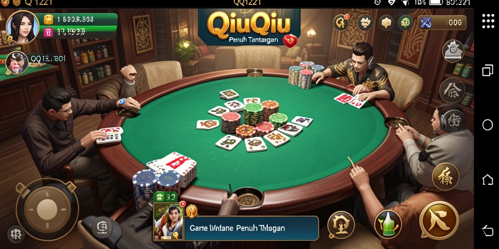 Tampilan gameplay QiuQiu yang seru dan interaktif.