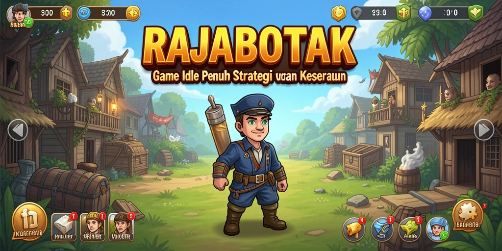 Screenshot gameplay RAJABOTAK menampilkan aktivitas seru dalam pengumpulan sumber daya.