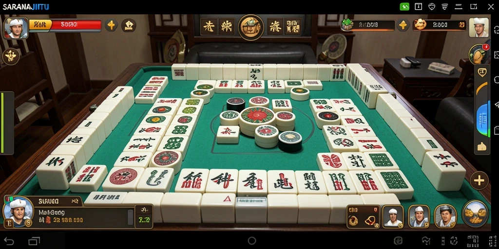 Screenshot gameplay SARANAJITU menampilkan keseruan bermain Mahjong.