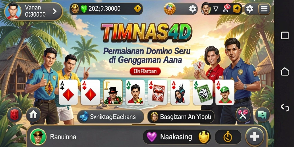 Screenshot gameplay TIMNAS4D yang menunjukkan aksi permainan Domino.