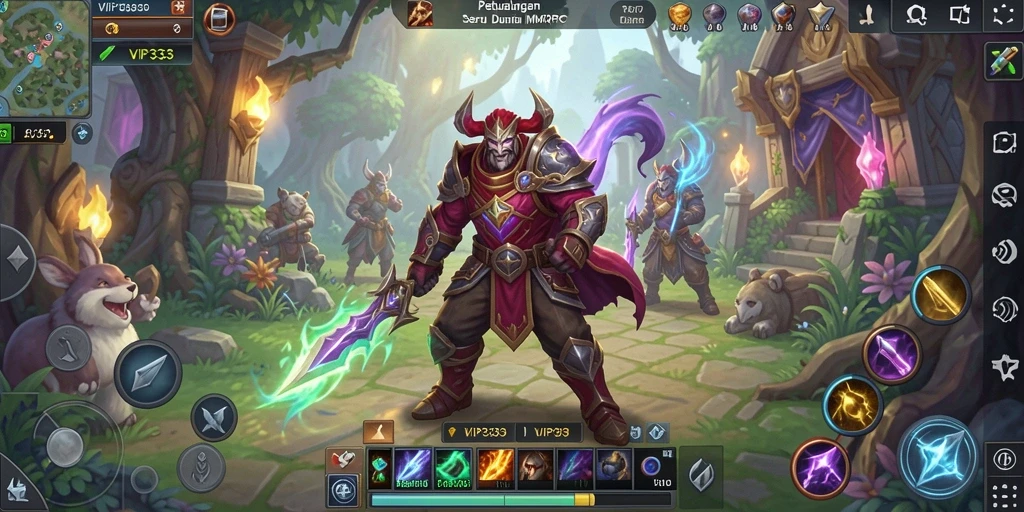 Tangkapan layar gameplay menunjukkan dunia fantastis dalam VIP333.